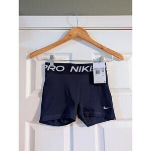 Nike Pro Dri-Fit Mid Rise 3" Athletic Shorts XS Navy NWT